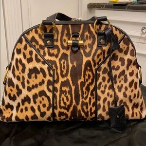YSL Saint Laurent leopard pony hair Muse bag. NWT